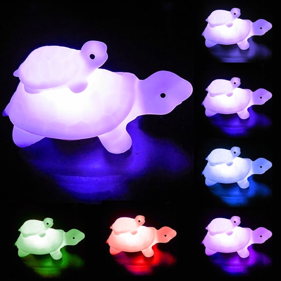 Turtle Shaped 7 Color Changing Night Light with LED for Kids Bedroom Party and Gift Multicolor