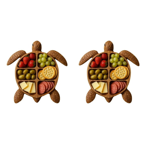 Turtle Shaped Charcuterie Platter, 7.87 Inch Nautical Wood Serving Tray for Cheese,Octopus/Kraken Design Wood Serving Tray,Meats & Fruit,Ocean Theme Home Kitchen Party Board Decoration