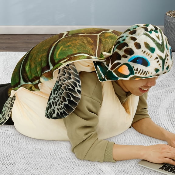 Turtle Shell Pillow 40 Inches Creative Turtle Shell Costume Soft Plush Wearable Turtle Shell Pillow Multipurpose Turtle Plush Pillow for Bedroom Living Room Home Office