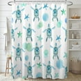 thumbnail image 1 of Turtle Shower Curtain for Kids,Abstract Watercolor Teal Blue Ocean Beach Shower Curtains Sets for Bathroom,Waterproof Fabric Bath Curtain with 12 Hooks 72x72 Inches, 1 of 1