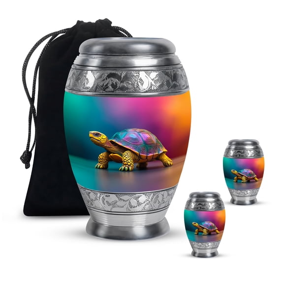 Turtle Small Cremation Urns for Ashes, Funeral Urns for Ashes for Men, Urn for Ashes for Women, Urn for Ashes Adult Male(Size - 10inch 1Pcs, 3inch 2Pcs)