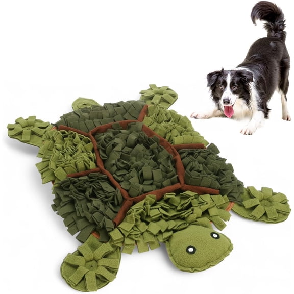 Turtle Snuffle Mat for Dogs, Large 28.8 x 22.8 Inch Nose Work Mat, Interactive Dog Food Puzzle for Foraging, Slow Feeder for Boredom Relief