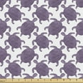 thumbnail image 1 of Ambesonne Turtle Fabric by the Yard Upholstery, Caretta Caretta Silhouettes, 3 Yards, Pale Eggplant and White, 1 of 4