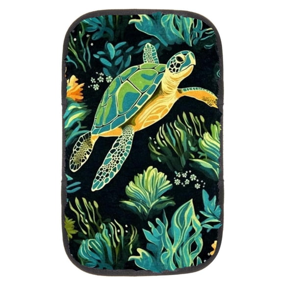 Turtle Soft Comfortable Furry Printed Car Armrest Mat Armrest Cover Car Armrest Pad Armrest Accessories 12.5x8.2 Inch