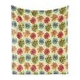 thumbnail image 1 of Turtle Soft Flannel Fleece Throw Blanket, Aquatic Tortoise Animals with Patterns on Pastel Color Blots, Cozy Plush for Indoor and Outdoor Use, 50" x 60", Multicolor, by Ambesonne, 1 of 5