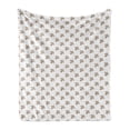 thumbnail image 1 of Turtle Soft Flannel Fleece Throw Blanket, Underwater Animals Hand Drawn Repeating Pattern of Floating Tortoise, Cozy Plush for Indoor and Outdoor Use, 60" x 80", Cocoa and White, by Ambesonne, 1 of 6