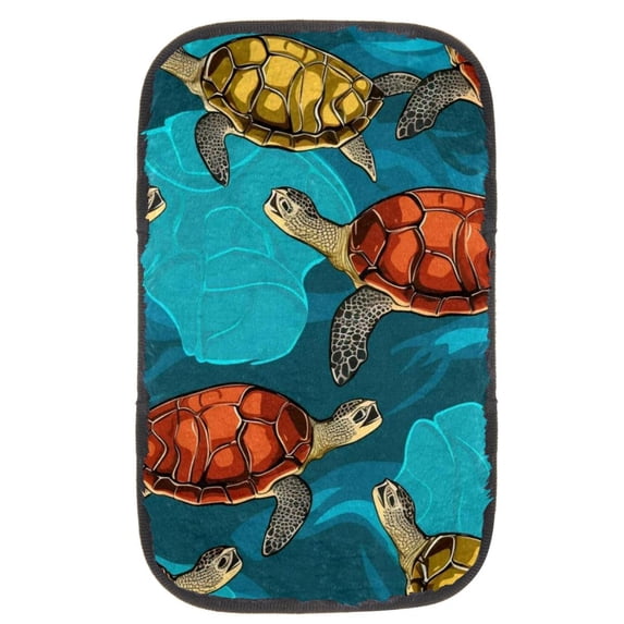 Turtle Soft Furry Printed Car Armrest Mat 12.5x8.2 Inch - Comfortable Armrest Accessory for Added Style and Support on the Go