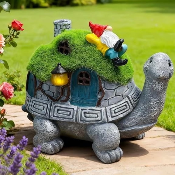 Turtle Solar Lights Outdoor Garden Turtle Solar Light Garden Statue Cute Tortoise Garden Outdoor Decor for Lawn Yard Gifts for Mom Grandma Housewarming Birthday