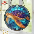 thumbnail image 1 of Turtle Stained Glass Suncatcher, Sea Turtle Window Hanging, Turtle Ornament, Turtle Window Decor, Turtle Lovers Gift, Turtle Home Decor, 1 of 7