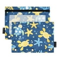 thumbnail image 1 of Turtle Starfish Fish Seaweed 2 Pack Pencil Pouch for 3 Ring Binder Smooth Zipper Folders with Pockets Clear Window Pencil Case, 1 of 6