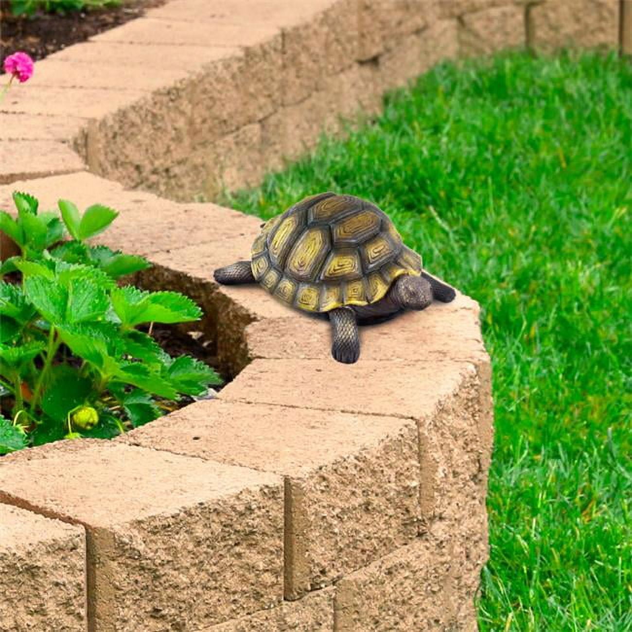 Large Green and Brown Resin Turtle Garden Statue