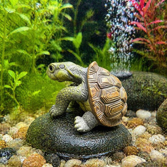 Turtle Statue, Tortoise Figurine Plant Pot Hanger, Resin Cute Turtle Ornament Desk Decor, Landscape Decoration for Fish Tank Flower Pot Bonsai Planter Succulents Vase