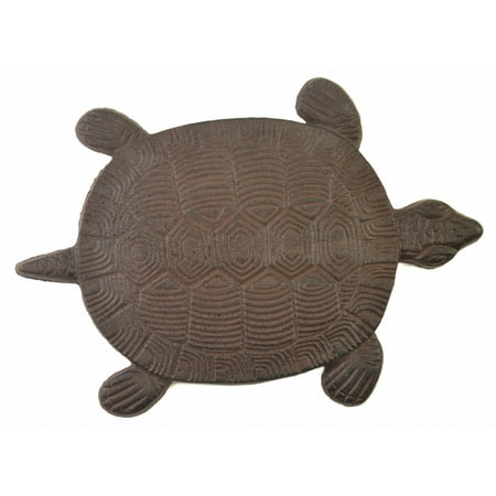 Turtle Stepping Stone Paver Distressed Brown Cast Iron 13" Long