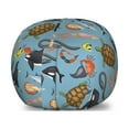 thumbnail image 1 of Turtle Storage Toy Bag Chair, Illustration of Sea Animals Underwater Creatures in Cartoon Style Design, Stuffed Animal Organizer Washable Bag, Large Size, Blue Grey Multicolor, by Ambesonne, 1 of 3