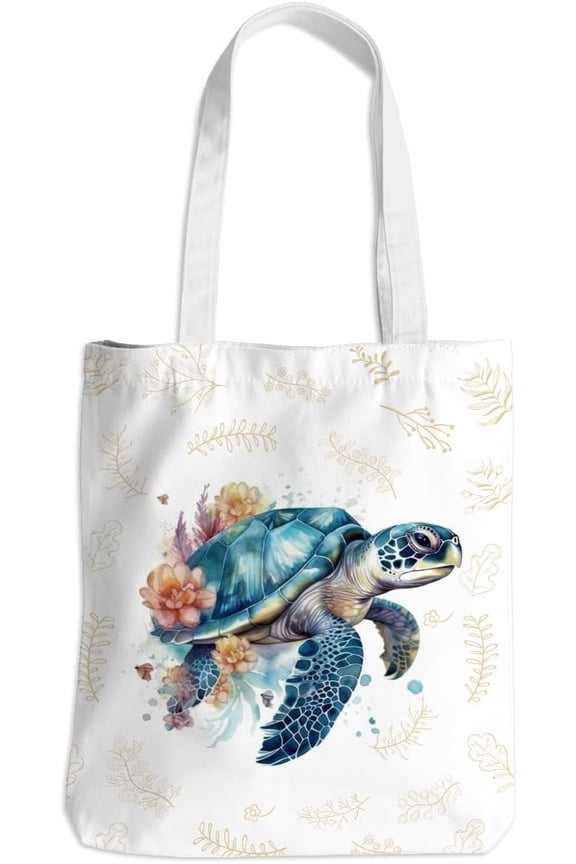 Turtle Stuff Sea Turtle Gifts Canvas Tote Bag for Women Girl Christmas Birthday Cute Beach Grocery Bags