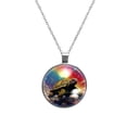 thumbnail image 1 of Turtle Stunning Glass Circular Pendant Necklace - Fashionable and Elegant Necklaces for Women, 1 of 5