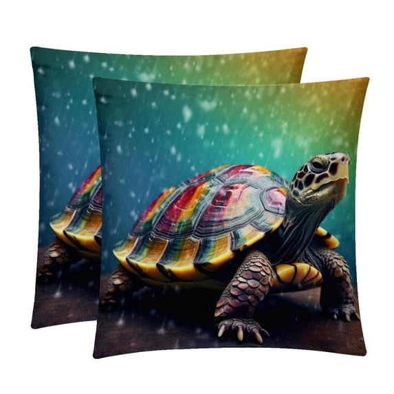 Turtle Stunning Velvet Throw Pillow Covers with Unique Patterns - Set of 2, 16x16, 18x18, 20x20 Inches for Home Decor and Gifting