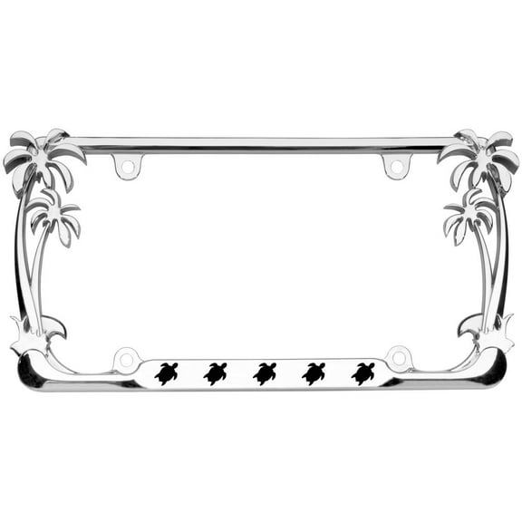 Turtle Style Palm Tree Heavy Duty Metal License Plate Frame Auto License Plate Frame/Car Accessories