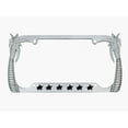 thumbnail image 1 of Turtle Style Palm Tree Heavy Duty Metal License Plate Frame Personalise/Car Accessories Car Tag Holder Cover (Chrome/Black), 1 of 6