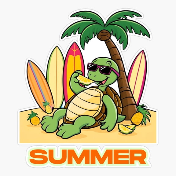 Turtle Summer Hawaii Beach Design Sticker