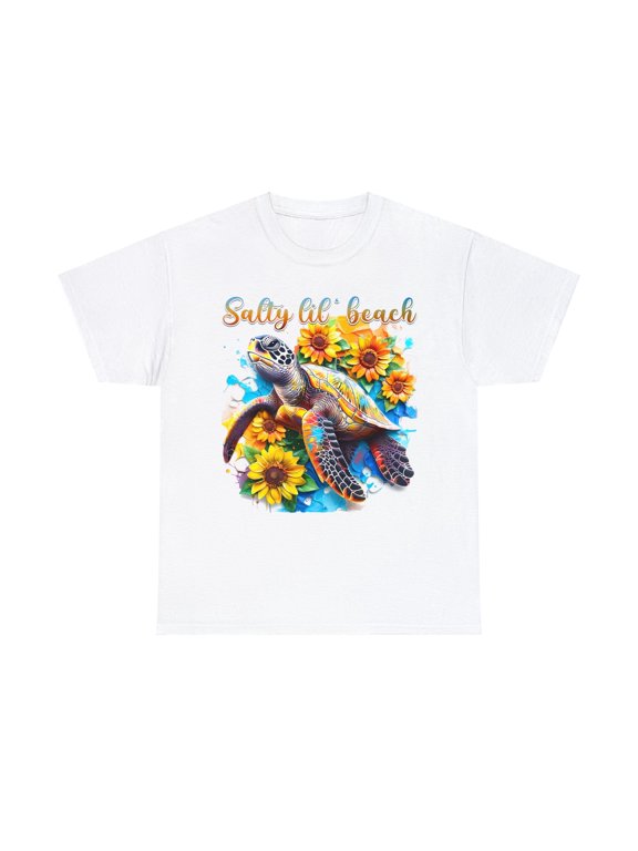 Turtle Sunflower Salty Lil' Beach Tropical Shirt, Summer Shirt ID-0222-ERAV