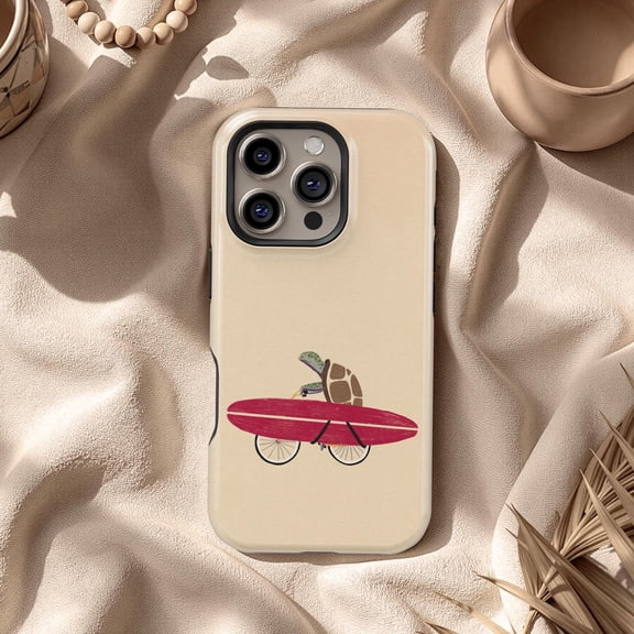 Turtle Surfboard Tough Case for Apple iPhone, Dual-Layer Polycarbonate TPU Protective Phone Case