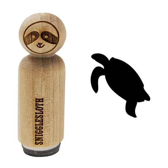 Turtle Swimming Solid Rubber Stamp for Scrapbooking Crafting Stamping - Mini 1/2 Inch