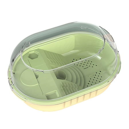 Turtle Tank Aquarium, Reptile Habitats Feeding Box, Turtle Tanks Small Amphibious Creatures Tortoises Turtle Habitat with Lid S