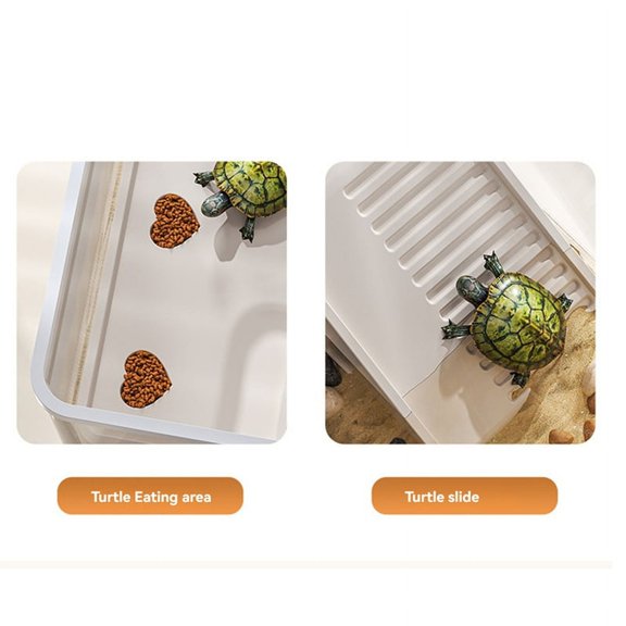 Turtle Tank Habitat Kit Hatching Breeding Case Decor Turtle Terrarium Basking Platform with Multi-Function * fish tank 1 * fish tank cover 1 * basking platform