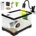 thumbnail image 1 of Turtle Tank Kit,PC Small Red Eared Slider Aquarium,Aquatic Baby Tortoise Habitat for Fishes and Amphibians,Include Filter*1,Filter Plates*2,Plants*2,Lamp*1,Bulb*1,Stone*1,Basking Platform*1, 1 of 7