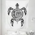 thumbnail image 1 of Turtle Tapestry, Tribal Hawaiian Pattern Tropic Maori Style Tattoo Design, Fabric Wall Hanging Decor for Bedroom Living Room Dorm, 5 Sizes, White and Black, by Ambesonne, 1 of 1