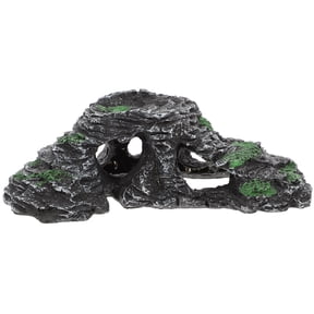 Turtle Terrace Bearded Dragon Basking Platform and Fish Decor Resin Rock Mountain for Terrarium