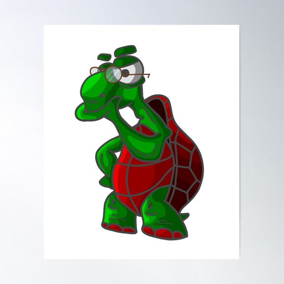 Turtle Thinks Poster Wall Art, Modern Wall Decor For Living Room Bedroom, 12x18 UNFRAMED