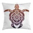 thumbnail image 1 of Turtle Throw Pillow Cushion Cover, Ornate Motifs Mandala Inspired Style Shell Design Blending Gradient Colors, Decorative Square Accent Pillow Case, 18 X 18 Inches, Dark Purple Brown, by Ambesonne, 1 of 2