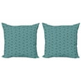 thumbnail image 1 of Ambesonne Turtle Throw Pillow Cover 2 Pack, Floating Animals Flowers, 20", Petrol Blue Dark Teal, 1 of 2