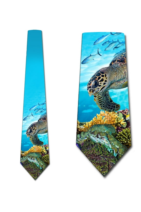 Turtle Ties Mens Sea Turtle Ocean Animal Necktie by Three Rooker