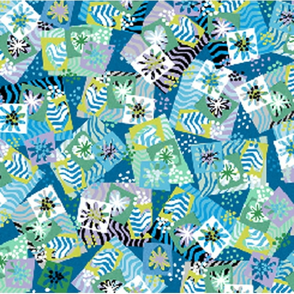 Turtle Time Heart & Flower Patches B - Qt Fabrics - 28652-B - 016542281050