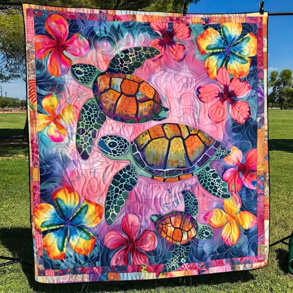 Turtle Tranquility Quilted Blanket