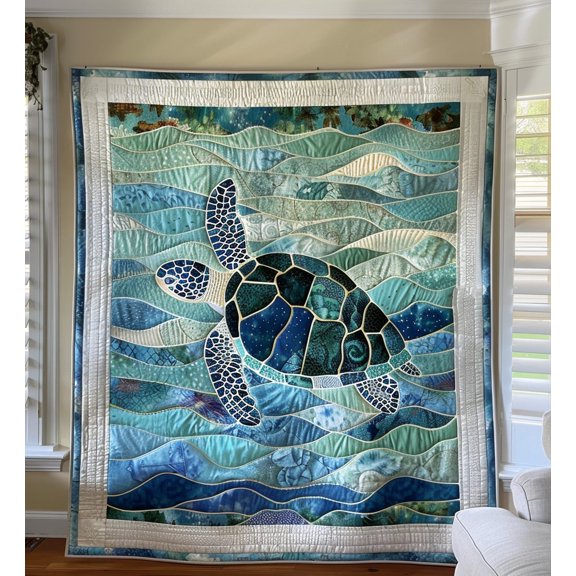 Turtle Tranquility Quilted Blanket