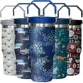 thumbnail image 1 of Turtle Tumbler 30oz,Turtle Lovers Gifts for Women Funny Birthday Gift for Youth Kids Travel Coffee Mug Cup Stainless Steel Tumbler with Handle, 1 of 6