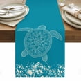 thumbnail image 1 of Turtle Turquoise Table Runner - 90 Inch Long, Kitchen Dining Table Runner Dresser Scarves, Coastal Ocean Boho Flower Retro Mottled Farmhouse Decor for Coffee Tables Wedding Party Banquet, 1 of 8