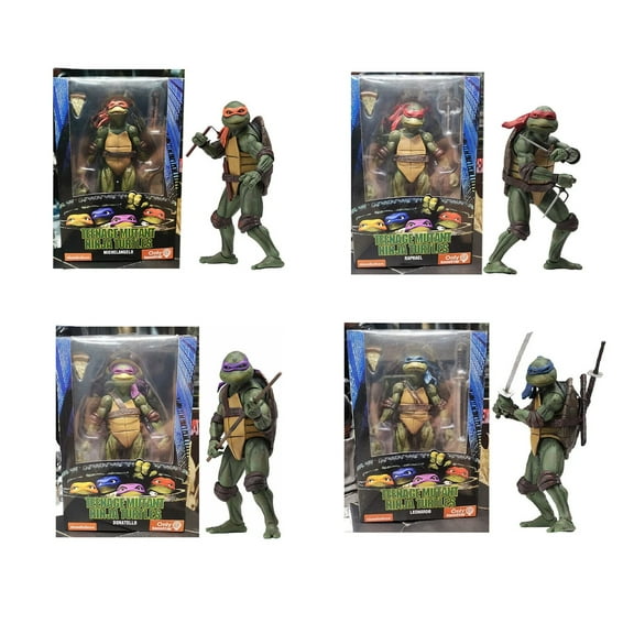 Turtle Warrior Action Figure Set Classic 1990 Movie-Inspired Collectible Toy (4-Pack)
