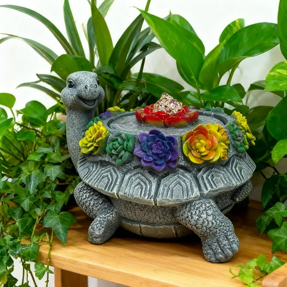 Turtle Waterfall LED Fountain Lights, 11" Desktop Decoration for Indoor Moisture, Christmas/Housewarming Gift, Quiet Operation