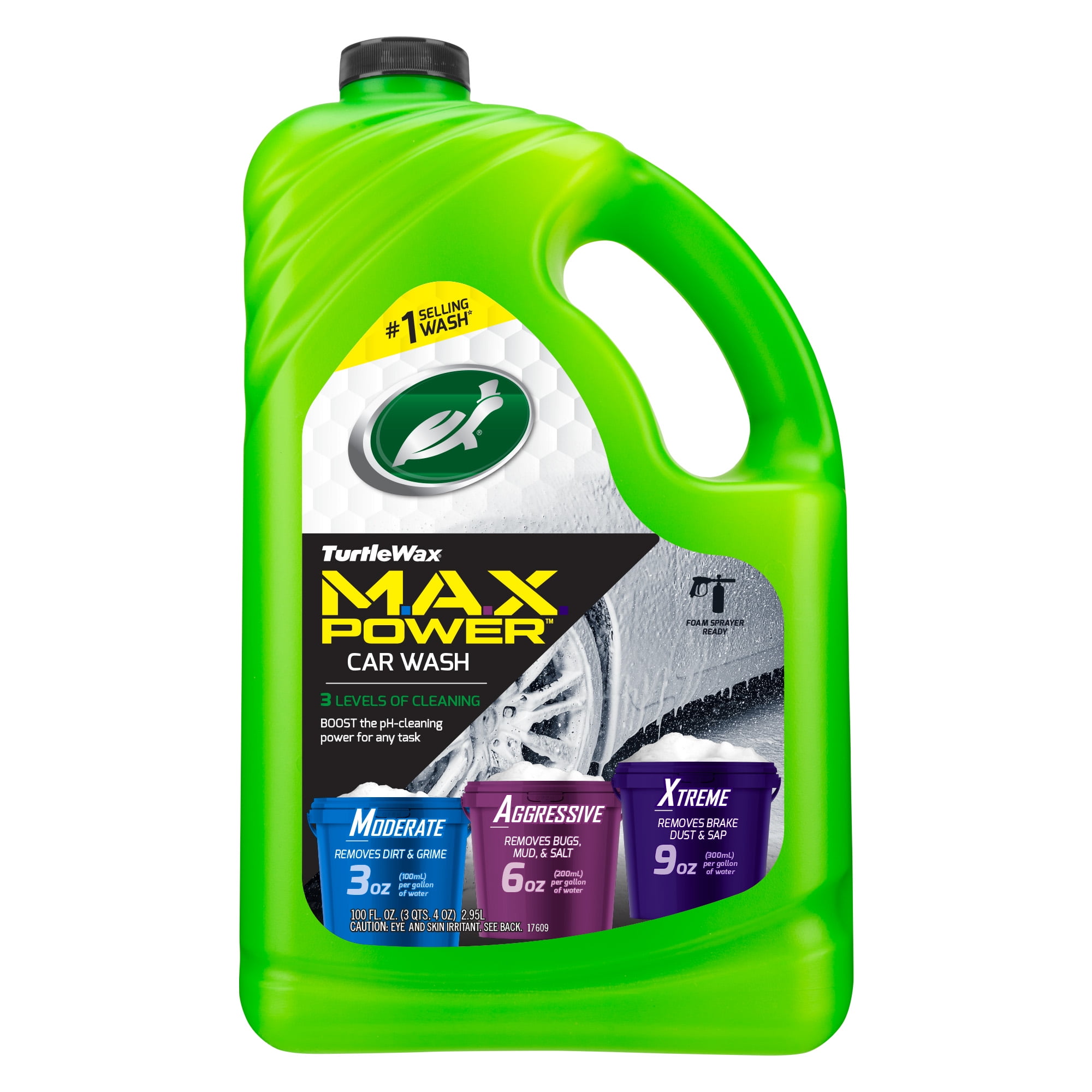 Lavado de autos de máxima potencia Turtle Wax , 100 onzas (50597)