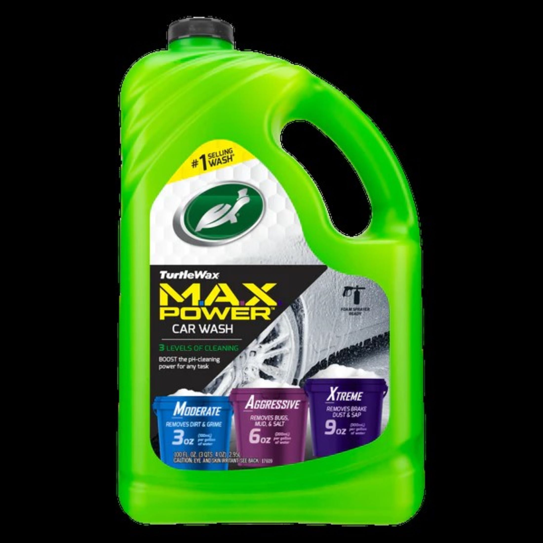 Turtle Wax 53284 M.A.X. Power Car Wash Shampoo Car Care Removes Car Wax 4L