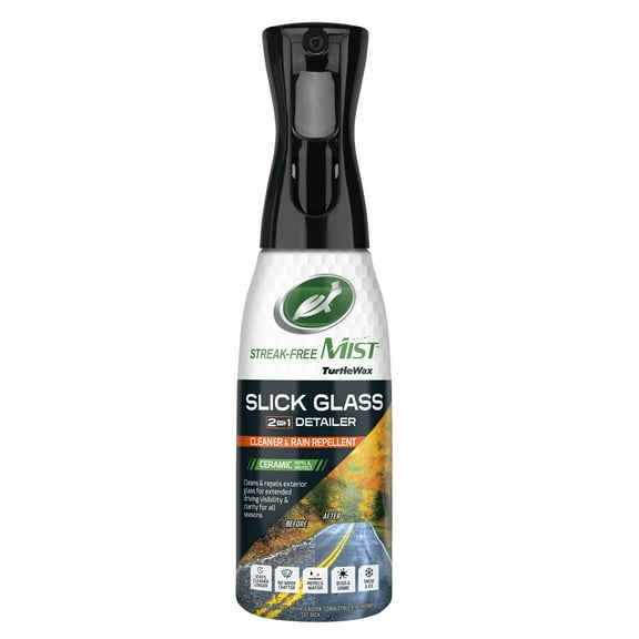 Turtle Wax 53844 Slick Glass 2 in 1 Detailer Streak Free Mist, 20 oz
