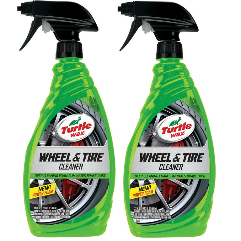 Turtle Wax Heavy Duty All Wheel & Tire Cleaner (23 oz) Bundle with Microfiber Cloth (3 Items)