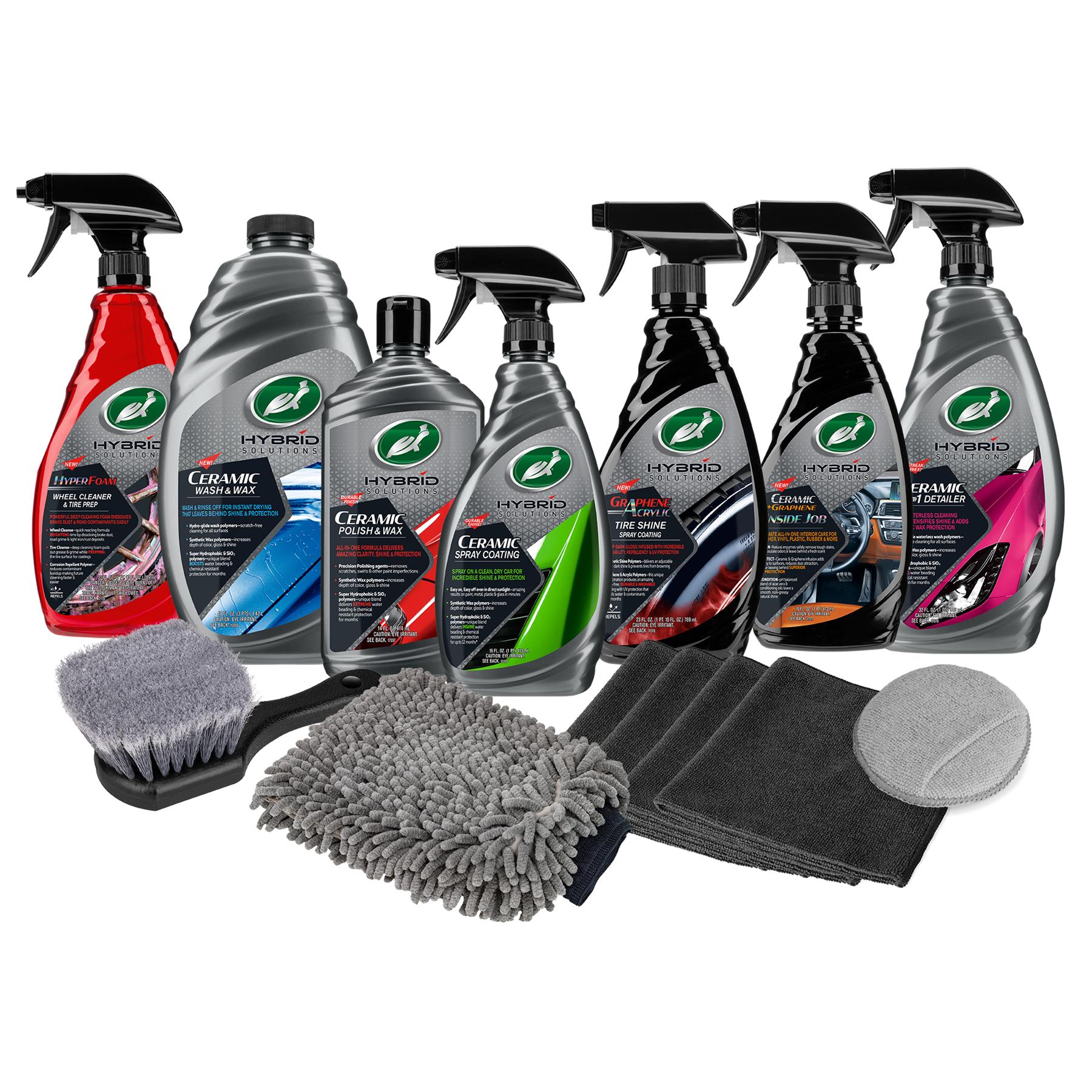 Turtle Wax Ceramic Car Care Kit Detailing, Hyperfoam Wheel Cleaner