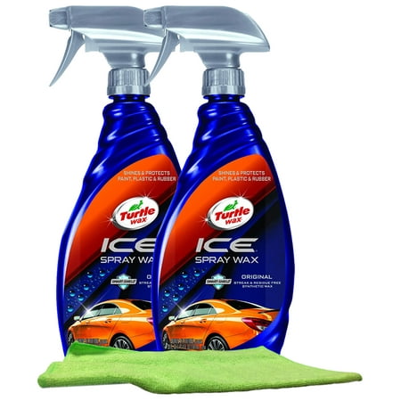 Turtle Wax ICE Synthetic Spray Wax (20 oz.) Bundle with Microfiber Cloth (3 Items)