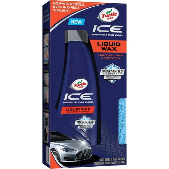 Turtle Wax Ice Liquid Wax Kit with Microfiber Towel & Applicator, 14 Fl. Oz.
